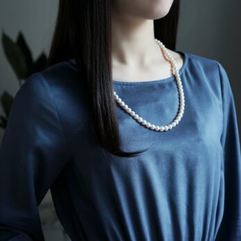 良質淡水真珠のセミロング60cmネックレス　～Suzanne_60の画像