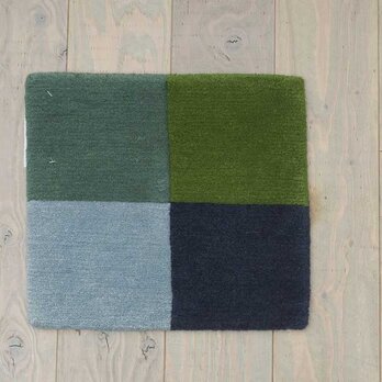 手織りラグ　4086(88,92,94)　4色マット　緑・濃紺の画像
