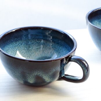 無名異焼：スープカップ ブルーの画像