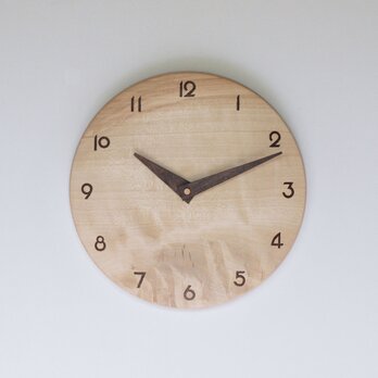 木製 掛け時計 丸型 ミズキ材1の画像