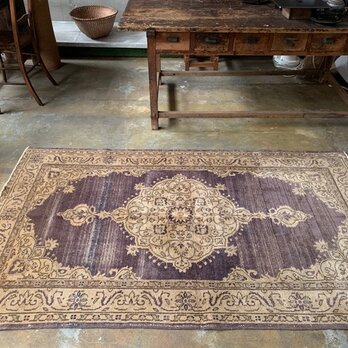vintage rug　トルコ絨毯 ウスパルタ/花のメダリオンの画像